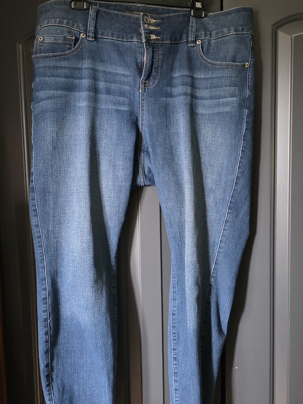 torrid Blue Wash Skinny Jeans with Triple-Button Waist